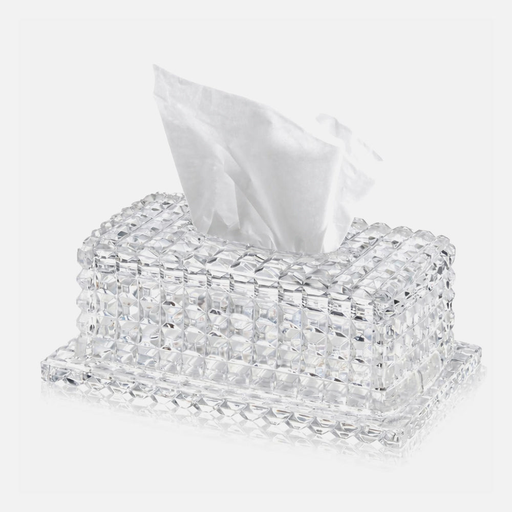 Clear Rectangular Tissue Holder with Base