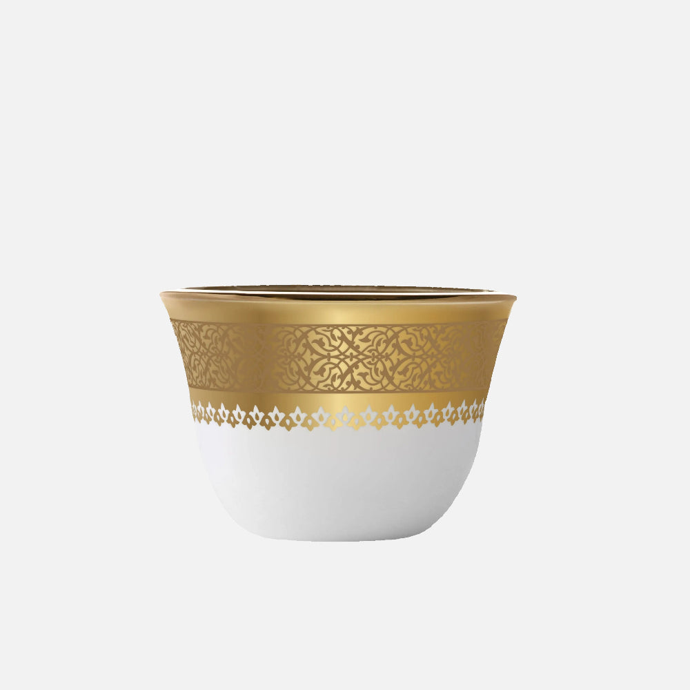 Dimlaj Cordoba Set of 6 Pcs Gahwa Cups (22K) gold gilded