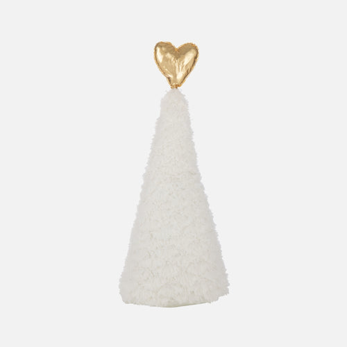 Gold Heart Christmas Tree Ornament – White/Gold Large