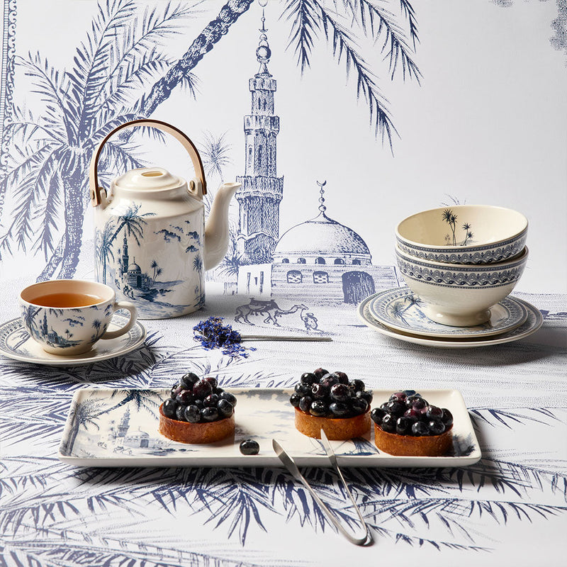 Les Dèpareillèes Bleu Espresso Cup and Saucer, 80ml, Set of 2