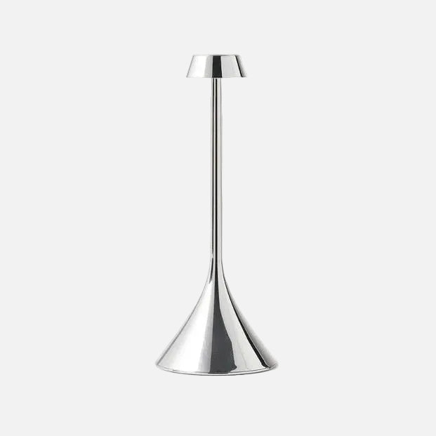 Steli Flat Dome Protable LED Table Lamp, Silver