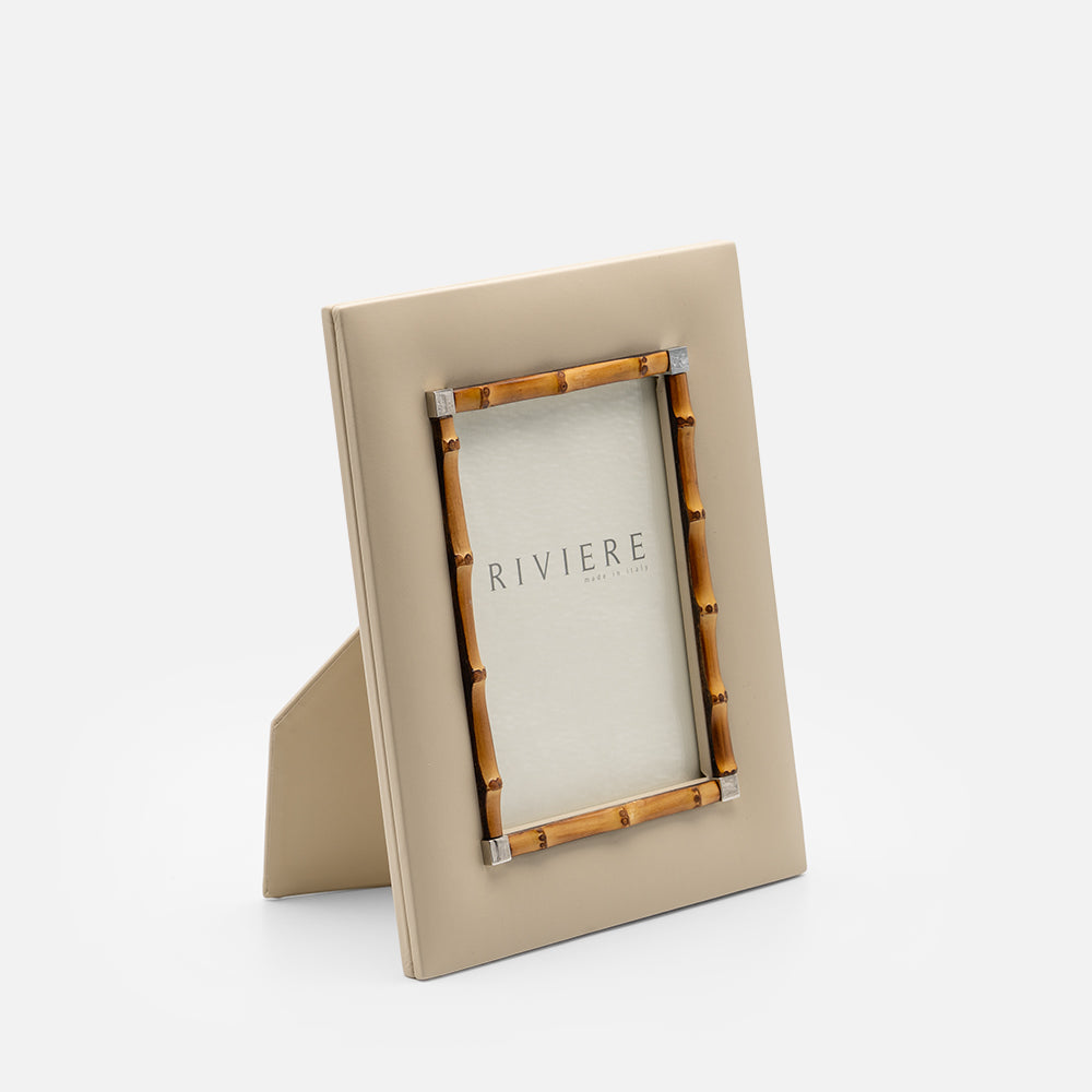 Bice Picture Frame, Small, Ivory & Chrome