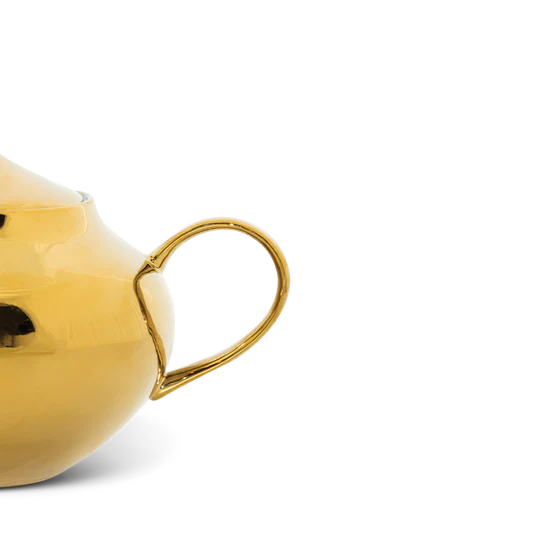 Good Morning Ceramic Teapot – Gold