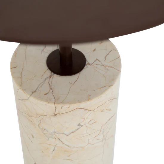 Side Table Macy B – Beige Marble & Metal