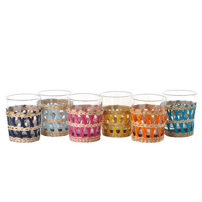 Reed Glass Tumblers, Set of 6