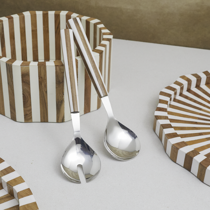 Lyra Inlay Decorative Bowl – Acacia Wood