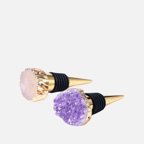 4 Rose Quartz Coasters & 2 Bottle Toppers