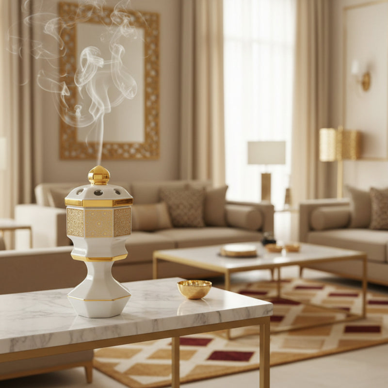 مبخرة بيضاء بتصميم عربي للمنزل