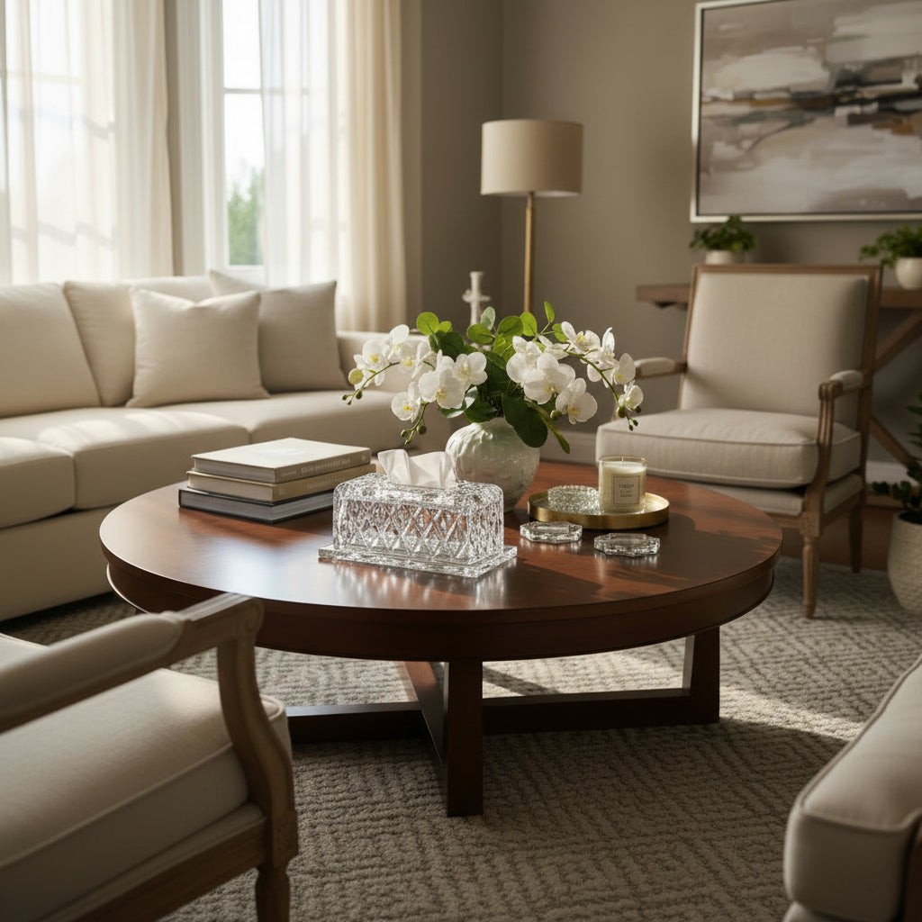 Clear Rectangular Tissue Holder with Base