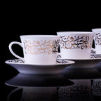 Dimlaj Kareem Set of 6 Pcs Tea Cups and Saucers (Gold) - Premium Tea Cups from Kareem By Dimlaj - Just $265! 
