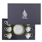 Dimlaj Cordoba Set of 6 Pcs Tea Cups and Saucers (Gold) - Premium Tea Cups from Cordoba By Dimlaj - Just $265! 