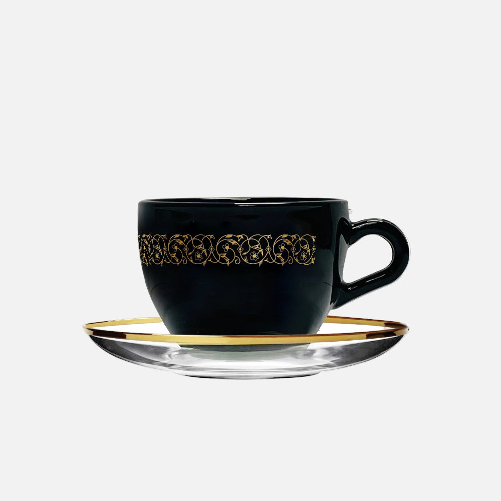 Dimlaj Touch Solo Set of 12 Pcs Coffee Cups and Saucers Gold and Black - Premium Coffee Cups from Dimlaj Touch - Just $99! 