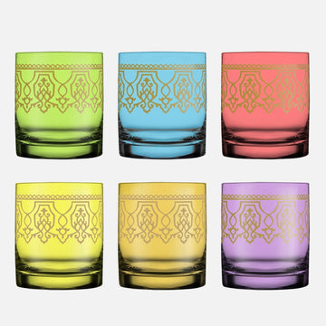 Dimlaj Touch Casablanca Set of 6 Pcs Short Tumblers Mixed Color