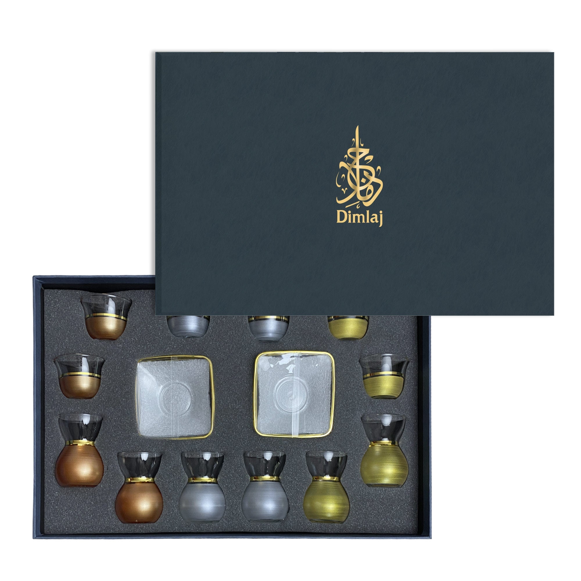 Dimlaj Luminous Set of 18 Pcs Assorted Drinkware Gold - Premium Gift Set from Dimlaj - Just $250! 