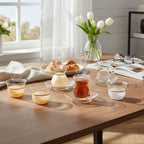 Dimlaj Luminous Set of 18 Pcs Assorted Drinkware Gold