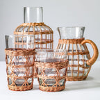 Seagrass Rattan Wide Cage Tumbler – Handwoven Accent