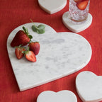 Heart Serving Board Handcrafted – White Marble