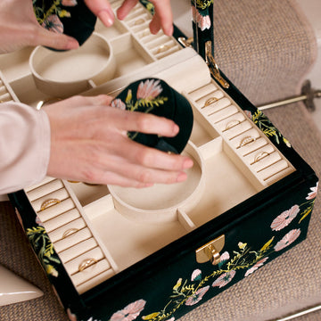 Zoe Medium Jewellery Box in Indigo