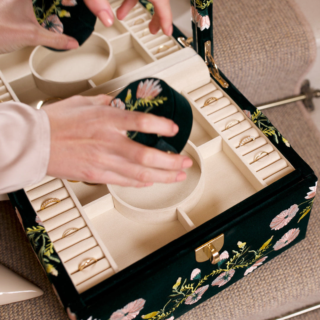 Zoe Medium Jewellery Box in Indigo