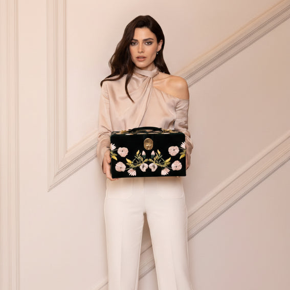 Zoe Medium Jewellery Box in Indigo