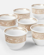 Barocco Beige Porcelain Espresso Cups – Set of 6