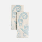 Athenee Peacock Napkins – Light Blue Set of 2