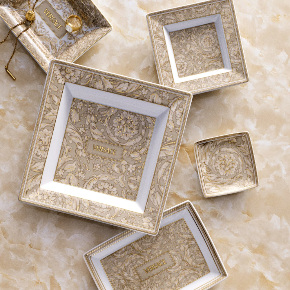 Barocco Beige Platter – Porcelain Rectangular Tray