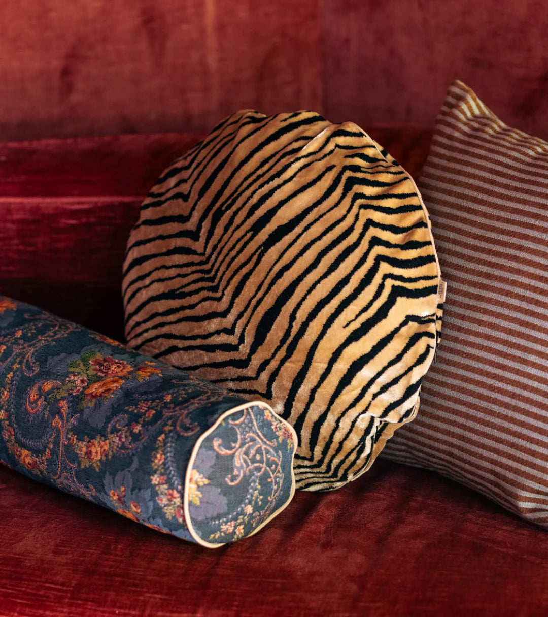 Bomboloni Tiger Velvet Round Cushion