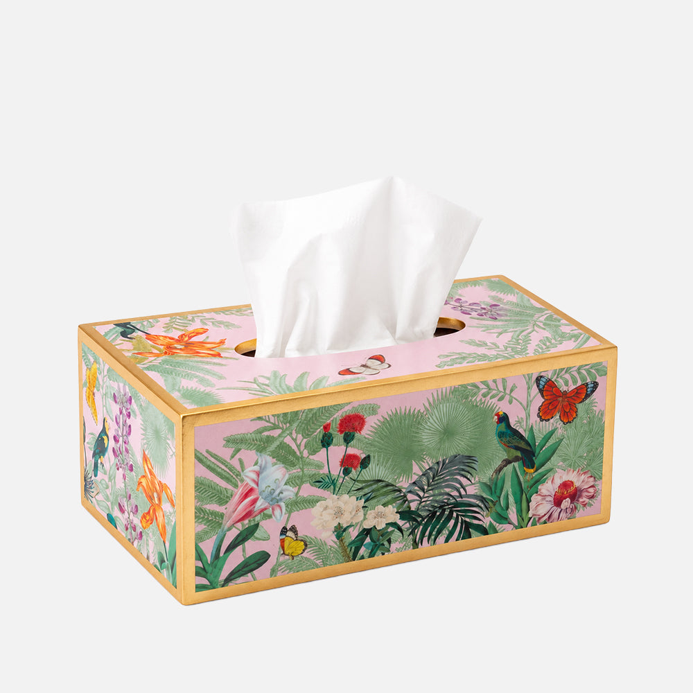 Paradise Garden Rectangle Lacquer Tissue Box Cover