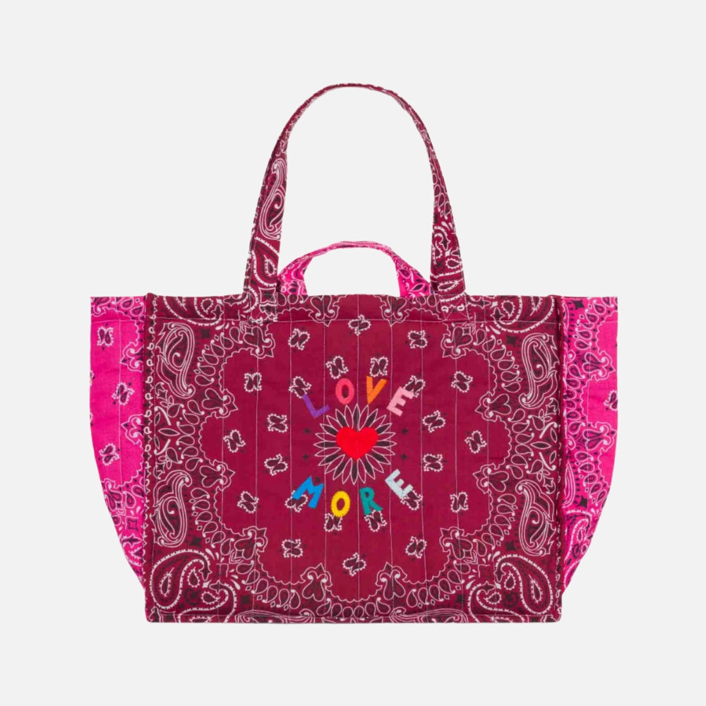 Call It Maxi Cabas Matelassé - Love More Bordeaux/ Fuchsia Tote Bag