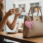 Call It Porte-Clés - Coeur Pale Pink/ Bordeaux Key Ring