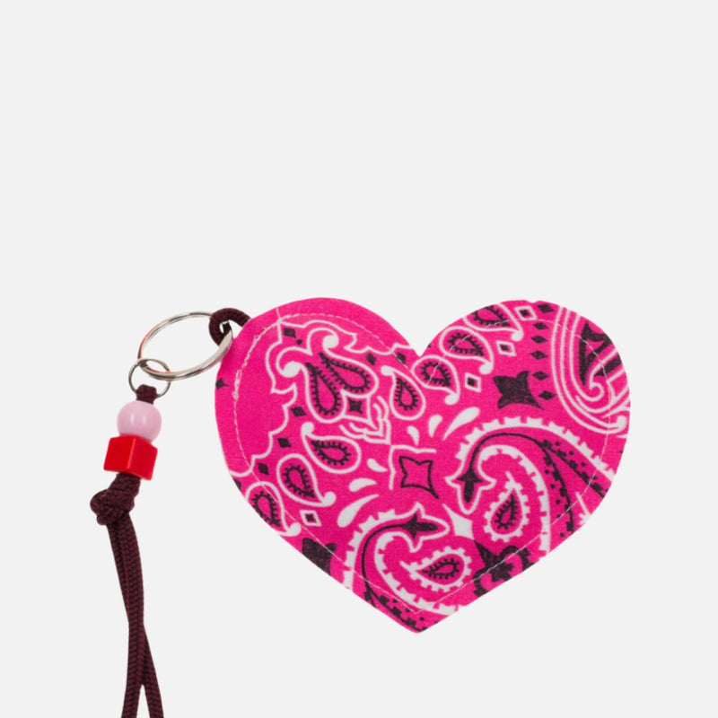 Call It Porte-Clés - حلقة مفاتيح Coeur Fuchsia/Bordeaux