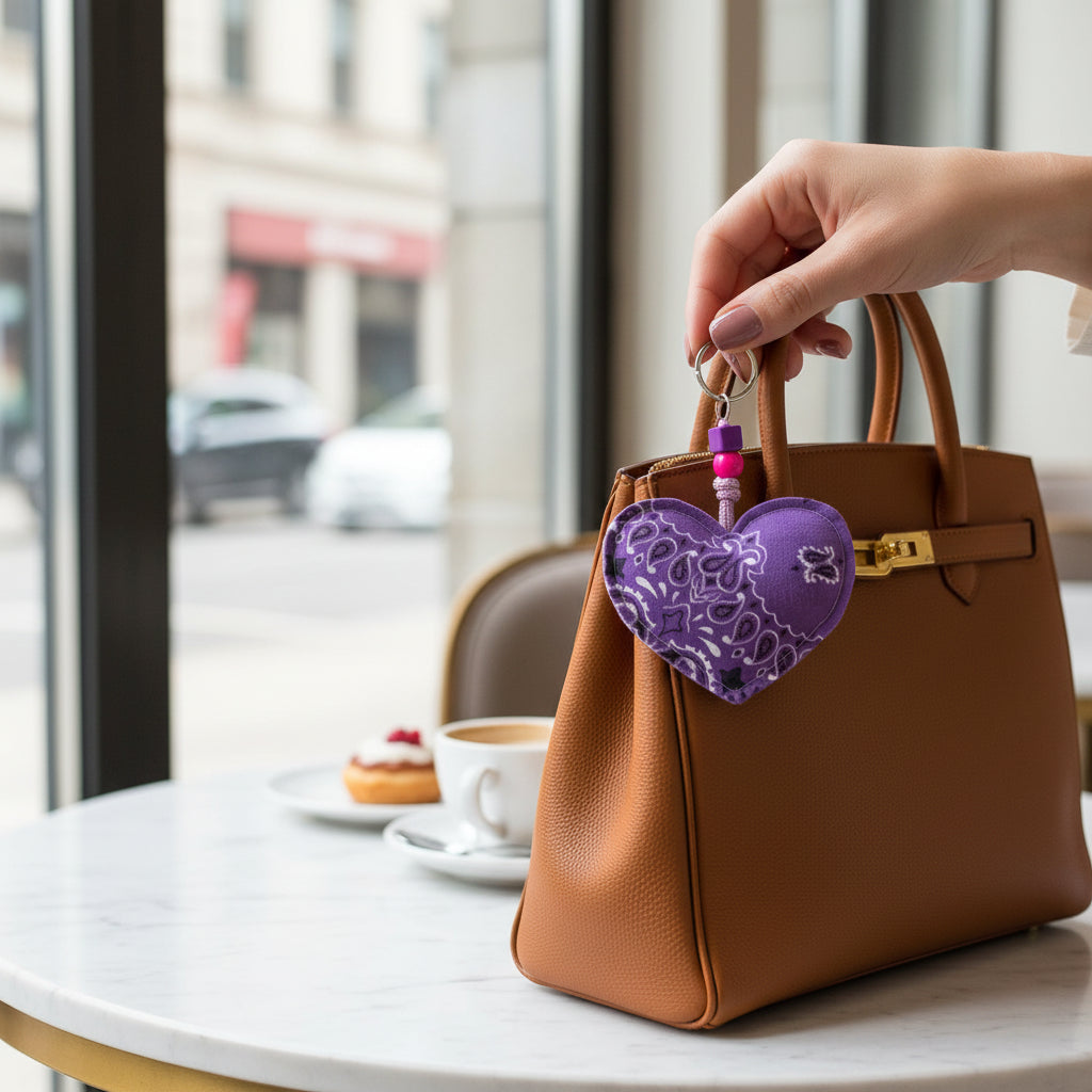 Call It Porte-Clés - Coeur Lilas/Mint Key Ring