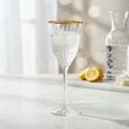 Water Goblet with Gold Rim