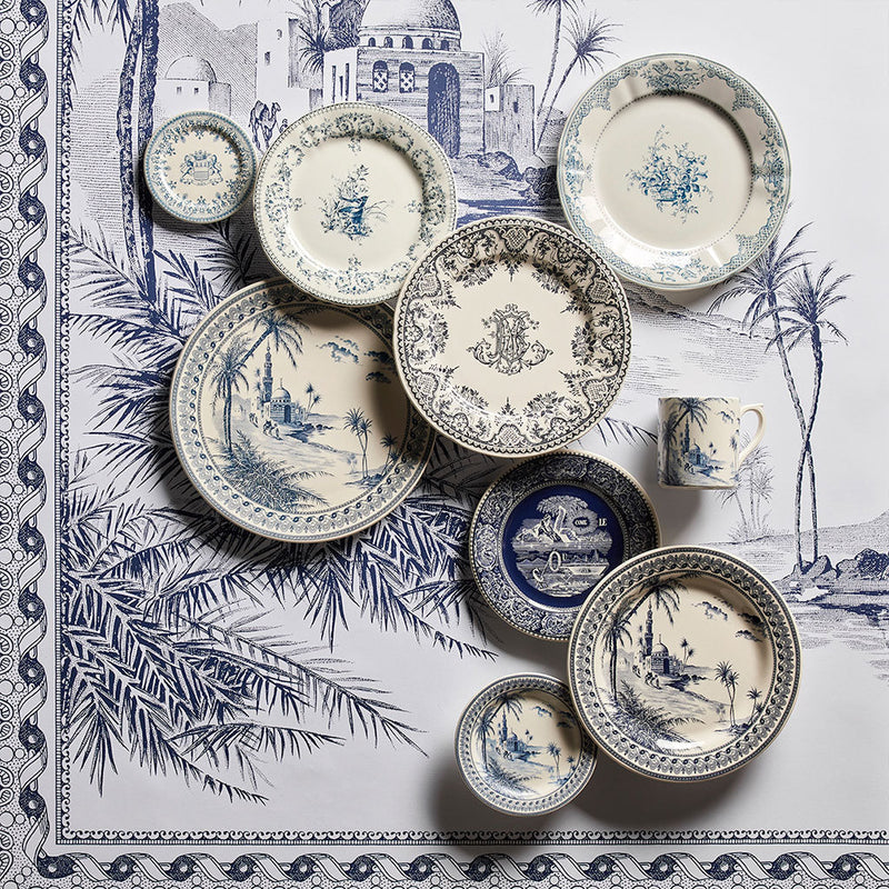 Les Dèpareillèes Bleu Assorted Coaster/ Bread Plate, 12.8cm, Set of 6