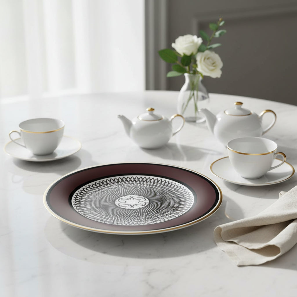 Elie Saab Burgundyburgundy B & B Plate 16Cm