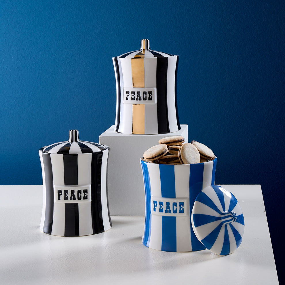 Vice Gilded Peace Canister - Porcelain with Gold Accents
