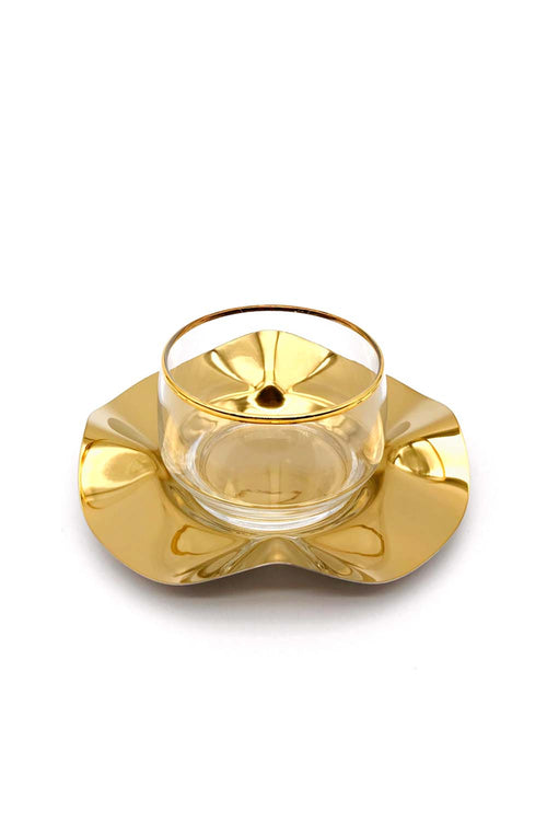 Flower Dessert Cups, Gold, Set of 6