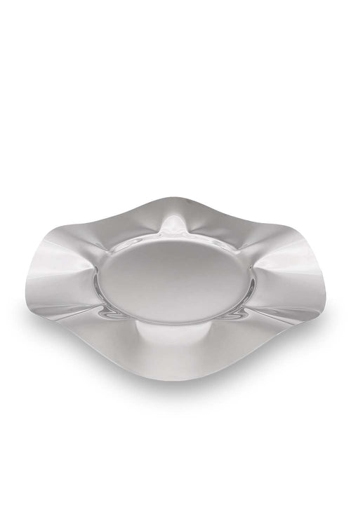 Flower Plate with Dome, 43cm, Silver