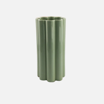 Almond Green Ceramic Vase – Duetto Solo