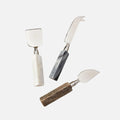Geometric Marble Cheese Knife Set – White Marble