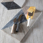 Geometric Marble Cheese Knife Set – White Marble