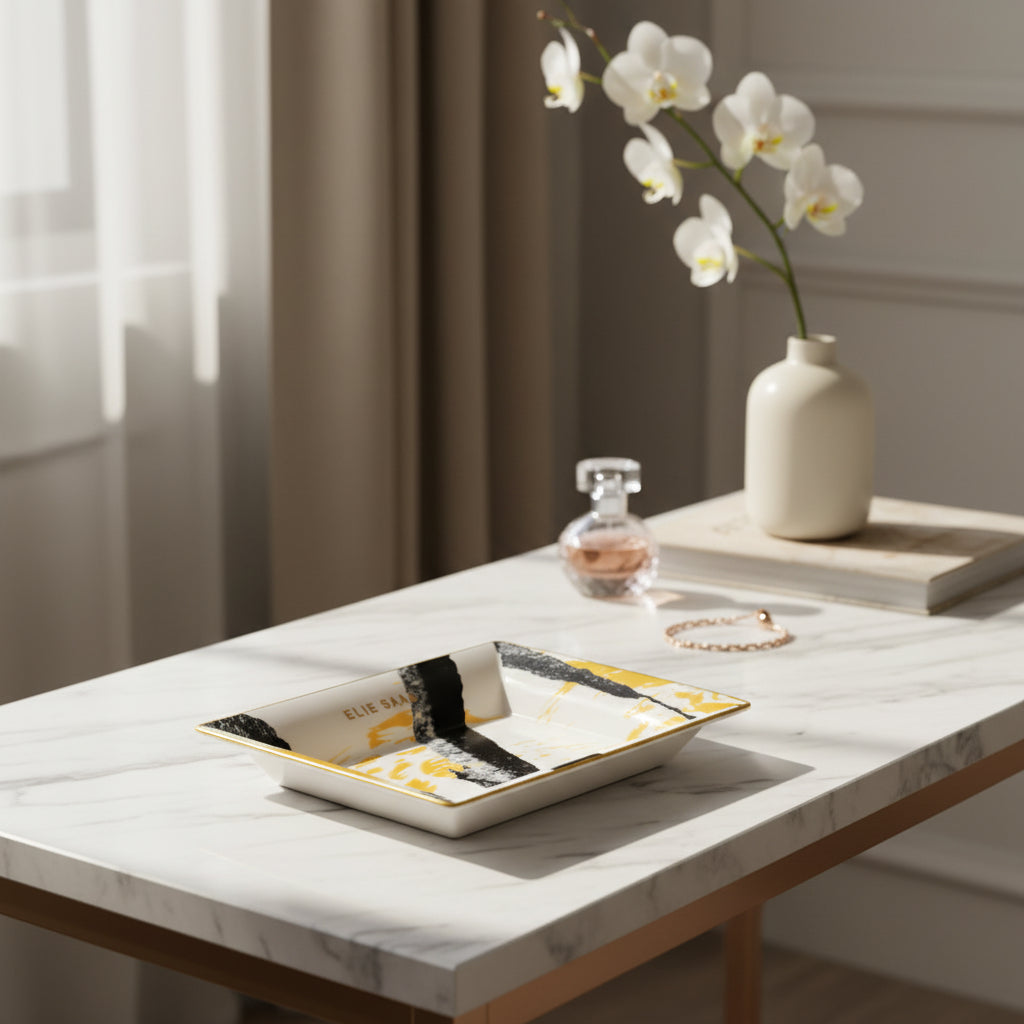 Golden Sumi-Elarge Vide-Poche 20X16Cm W. Leather G.B.