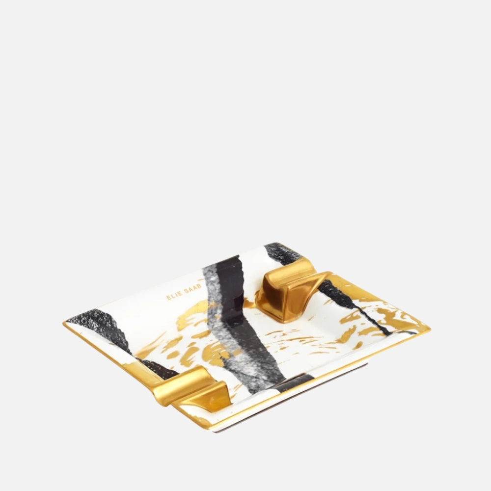 Golden Sumi-e Cigar Ashtray – 20x16cm