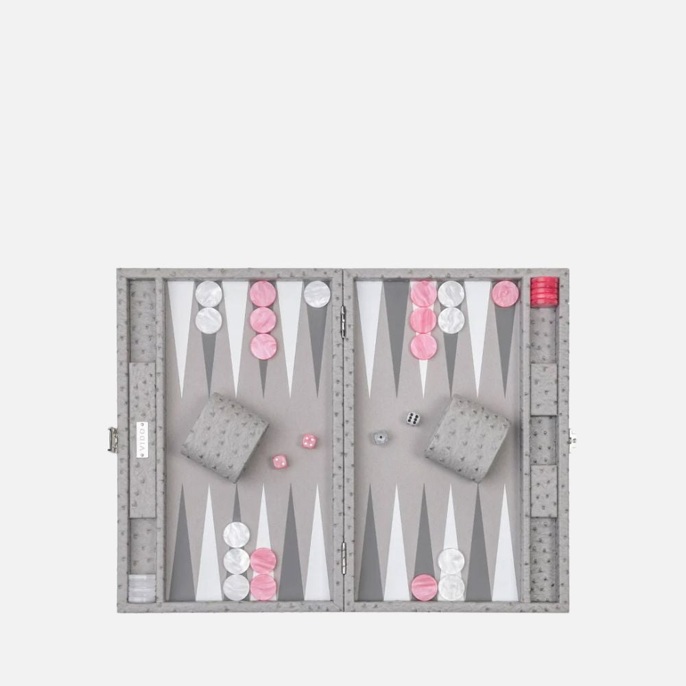 Grey Ostrich Medium Backgammon