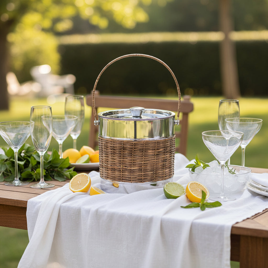 Abhika Hermiwicker Ice Bucket – Silver