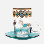 Horse Tiffany Tea Cup Set – 6 Pcs with Saucers  120 ml