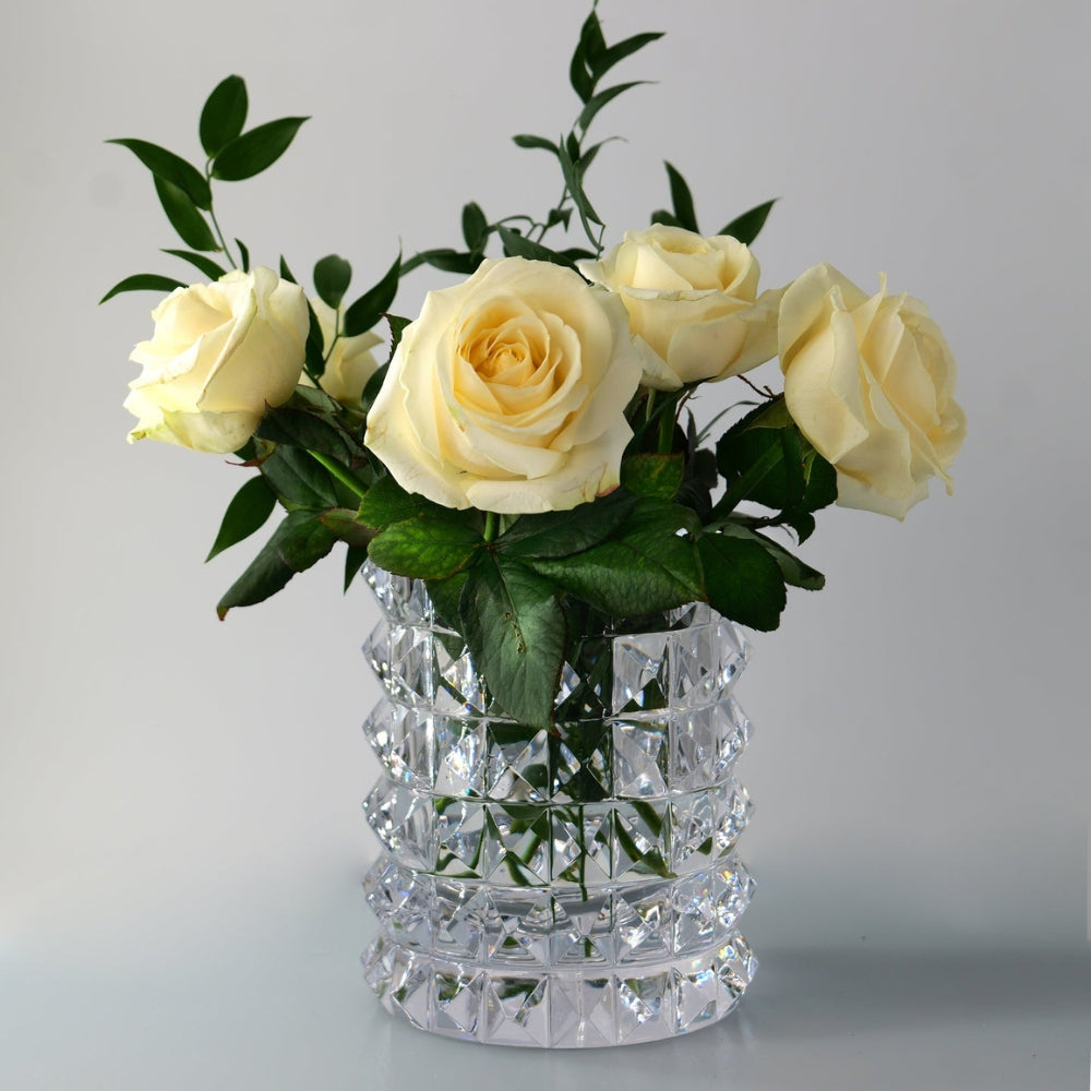 Hurricane Crystal Lamp Medium – Stud Clear Candle Holder