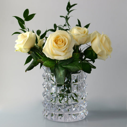 Hurricane Crystal Lamp Medium – Stud Clear Candle Holder