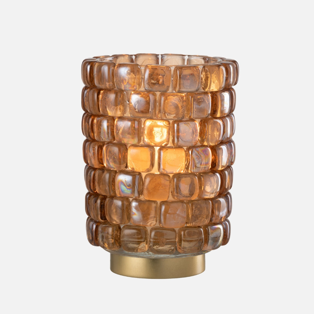 Hurricane Square Mosaic Glass Candle Holder – Large
